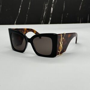 NEW SL M119 BLAZE 003 SAINT LAURENT BLACK HAVANA OVERSIZED SLM119 003 SUNGLASSES